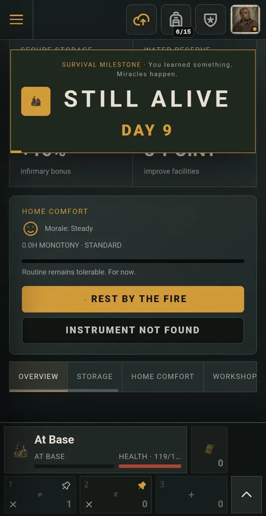 Survival Milestone: Still Alive, Day 9